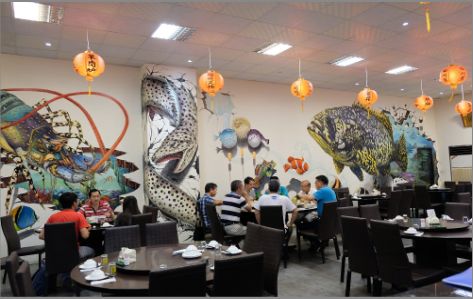 织金海鲜餐厅墙体彩绘